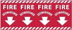 NMC - Fire Extinguisher, Pressure Sensitive Vinyl Fire Sign - 24" Wide x 12" High - Industrial Tool & Supply