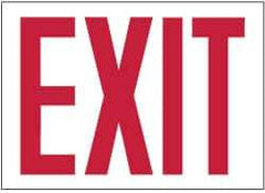 NMC - Exit, Pressure Sensitive Vinyl Exit Sign - 10" Wide x 7" High, Glow-in-the-Dark - Industrial Tool & Supply