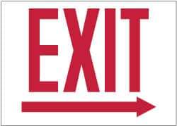 NMC - Exit, Pressure Sensitive Vinyl Exit Sign - 10" Wide x 10" High, Glow-in-the-Dark - Industrial Tool & Supply