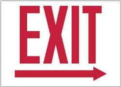 NMC - Exit, Pressure Sensitive Vinyl Exit Sign - 10" Wide x 10" High, Glow-in-the-Dark - Industrial Tool & Supply