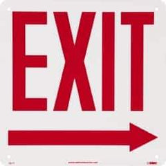 NMC - Exit, Rigid Plastic Exit Sign - 10" Wide x 10" High, Glow-in-the-Dark - Industrial Tool & Supply
