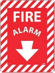 NMC - Fire Alarm, Rigid Plastic Fire Sign - 9" Wide x 12" High, Glow-in-the-Dark - Industrial Tool & Supply
