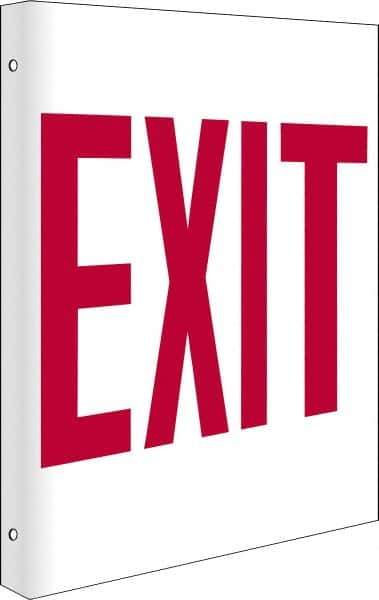 NMC - Exit, Rigid Plastic Exit Sign - 8" Wide x 10" High - Industrial Tool & Supply