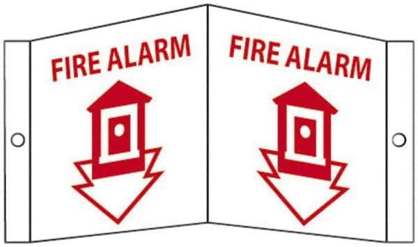 NMC - Fire Alarm, Acrylic Fire Sign - 8-3/4" Wide x 5-3/4" High - Industrial Tool & Supply