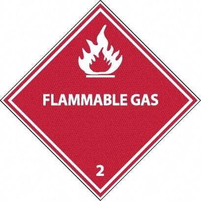 NMC - Flammable Gas DOT Shipping Label - 4" High x 4" Wide - Industrial Tool & Supply