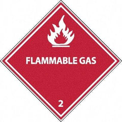 NMC - Flammable Gas DOT Shipping Label - 4" High x 4" Wide - Industrial Tool & Supply
