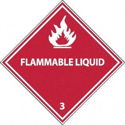 NMC - Flammable Liquid DOT Shipping Label - 4" High x 4" Wide - Industrial Tool & Supply