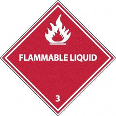 NMC - Flammable Liquid DOT Shipping Label - 4" High x 4" Wide - Industrial Tool & Supply