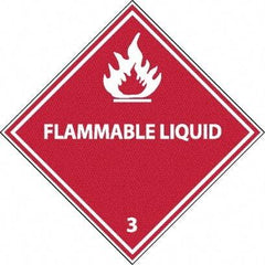 NMC - Flammable Liquid DOT Shipping Label - 4" High x 4" Wide - Industrial Tool & Supply