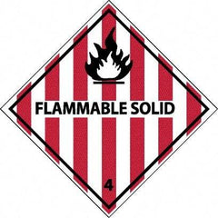 NMC - Flammable Solid DOT Shipping Label - 4" High x 4" Wide - Industrial Tool & Supply