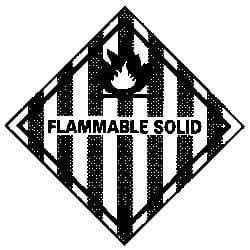 NMC - Flammable Solid DOT Shipping Label - 4" High x 4" Wide - Industrial Tool & Supply
