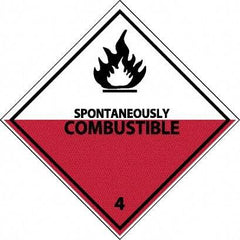 NMC - Spontaneously Combustible DOT Shipping Label - 4" High x 4" Wide - Industrial Tool & Supply