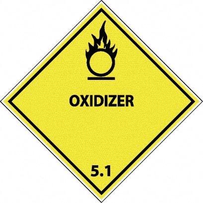 NMC - Oxidizer DOT Shipping Label - 4" High x 4" Wide - Industrial Tool & Supply