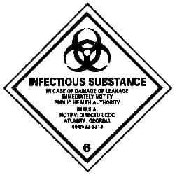 NMC - Infectious Substance - In Case of Damage or Leakage Immediately Notify Public Authority in U.S.A. - Notify: Director... DOT Shipping Label - 4" High x 4" Wide - Industrial Tool & Supply