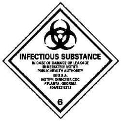 NMC - Infectious Substance - In Case of Damage or Leakage Immediately Notify Public Authority in U.S.A. - Notify: Director... DOT Shipping Label - 4" High x 4" Wide - Industrial Tool & Supply