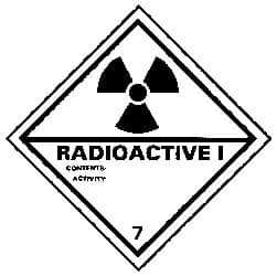 NMC - Radioactive I Contents: Activity: Shipping Label - 4" High x 4" Wide - Industrial Tool & Supply