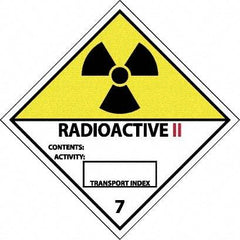 NMC - Radioactive II Contents: Activity: Transport Index DOT Shipping Label - 4" High x 4" Wide - Industrial Tool & Supply