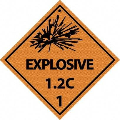 NMC - Explosive 1.2C Shipping Label - 4" High x 4" Wide - Industrial Tool & Supply