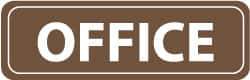 NMC - Office, 11" Wide x 3.5" High, Acrylic Sign - English, White on Brown, Wall Mount - Industrial Tool & Supply