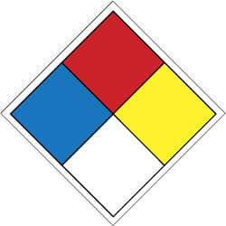 NMC - Hazardous Materials Label - Legend: NFPA Classification Label, English, Blue, Red, Yellow, Black & White, 2" Long x 2" High, Sign Muscle Finish - Industrial Tool & Supply