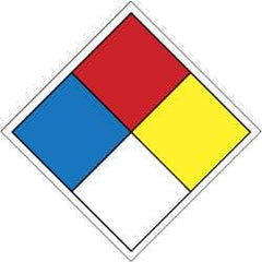 NMC - Hazardous Materials Label - Legend: NFPA Classification Label, English, Blue, Red, Yellow, Black & White, 2" Long x 2" High, Sign Muscle Finish - Industrial Tool & Supply