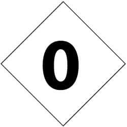 NMC - Hazardous Materials Label - Legend: Number 0, English, Black & White, 7" Long x 7" High, Sign Muscle Finish - Industrial Tool & Supply