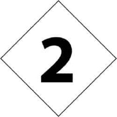 NMC - Hazardous Materials Label - Legend: Number, English, Black & White, 2-1/2" Long x 2-1/2" High, Sign Muscle Finish - Industrial Tool & Supply