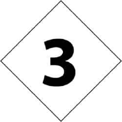 NMC - Hazardous Materials Label - Legend: Number, English, Black & White, 2-1/2" Long x 2-1/2" High, Sign Muscle Finish - Industrial Tool & Supply