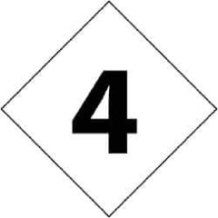 NMC - Hazardous Materials Label - Legend: Number, English, Black & White, 2-1/2" Long x 2-1/2" High, Sign Muscle Finish - Industrial Tool & Supply