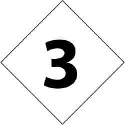 NMC - Hazardous Materials Label - Legend: Number, English, Black & White, 5" Long x 5" High, Sign Muscle Finish - Industrial Tool & Supply