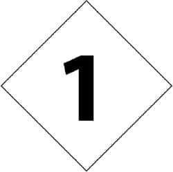 NMC - Hazardous Materials Label - Legend: Number 1, English, Black & White, 7" Long x 7" High, Sign Muscle Finish - Industrial Tool & Supply