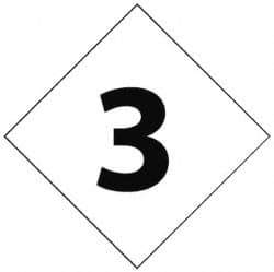 NMC - Hazardous Materials Label - Legend: Number, English, Black & White, 7" Long x 7" High, Sign Muscle Finish - Industrial Tool & Supply