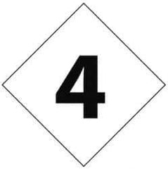 NMC - Hazardous Materials Label - Legend: Number, English, Black & White, 7" Long x 7" High, Sign Muscle Finish - Industrial Tool & Supply