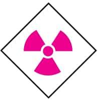 NMC - Hazardous Materials Label - Pink & White, 5" Long x 5" High, Sign Muscle Finish - Industrial Tool & Supply