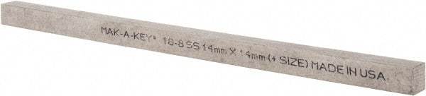 Made in USA - 12" Long, Oversized Key Stock - 18-8 Stainless Steel - Industrial Tool & Supply
