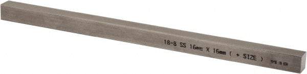 Made in USA - 12" Long, Oversized Key Stock - 18-8 Stainless Steel - Industrial Tool & Supply