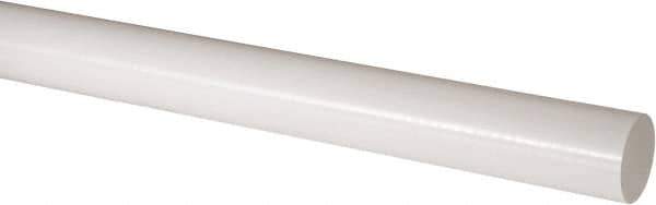 Made in USA - 1' Long, 2" Diam, Acetal Plastic Rod - Natural (Color) - Industrial Tool & Supply