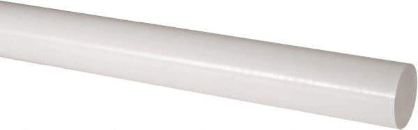 Made in USA - 2' Long, 2-1/4" Diam, Acetal Plastic Rod - Natural (Color) - Industrial Tool & Supply