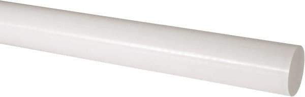 Made in USA - 1' Long, 2-1/2" Diam, Acetal Plastic Rod - Natural (Color) - Industrial Tool & Supply
