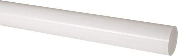 Made in USA - 4' Long, 2-1/2" Diam, Acetal Plastic Rod - Natural (Color) - Industrial Tool & Supply