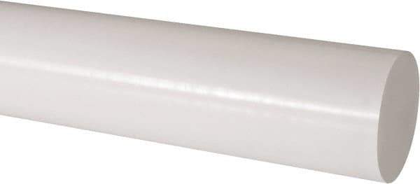 Made in USA - 2' Long, 3" Diam, Acetal Plastic Rod - Natural (Color) - Industrial Tool & Supply