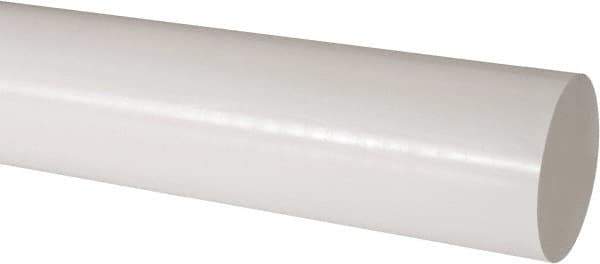 Made in USA - 4' Long, 3" Diam, Acetal Plastic Rod - Natural (Color) - Industrial Tool & Supply