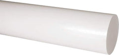 Made in USA - 2' Long, 3-1/2" Diam, Acetal Plastic Rod - Natural (Color) - Industrial Tool & Supply