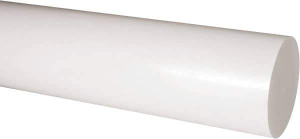 Made in USA - 1' Long, 4" Diam, Acetal Plastic Rod - Natural (Color) - Industrial Tool & Supply