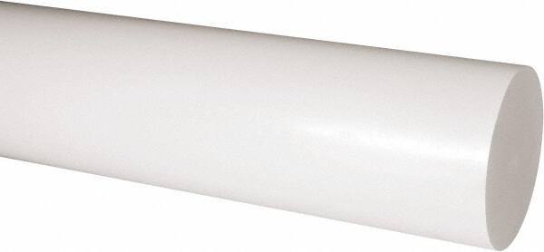 Made in USA - 2' Long, 4" Diam, Acetal Plastic Rod - Natural (Color) - Industrial Tool & Supply