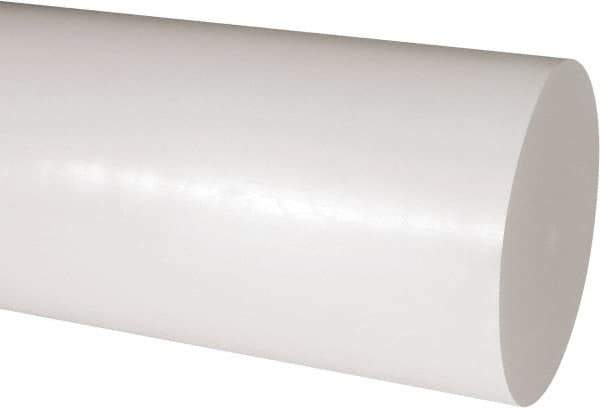 Made in USA - 1' Long, 5" Diam, Acetal Plastic Rod - Natural (Color) - Industrial Tool & Supply