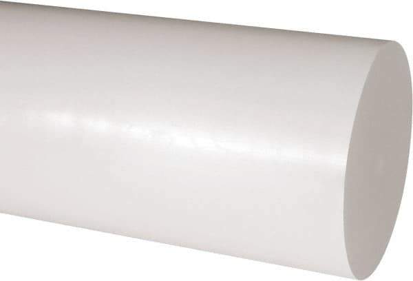 Made in USA - 2' Long, 5" Diam, Acetal Plastic Rod - Natural (Color) - Industrial Tool & Supply