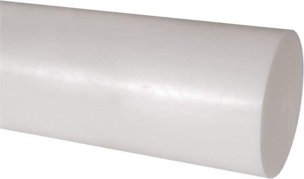 Made in USA - 1' Long, 5-1/2" Diam, Acetal Plastic Rod - Natural (Color) - Industrial Tool & Supply
