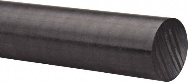 Made in USA - 1' Long, 1-1/2" Diam, Acetal Plastic Rod - Black - Industrial Tool & Supply