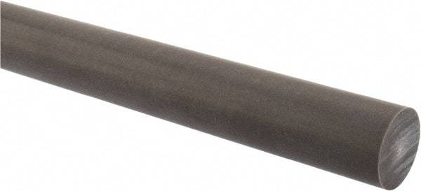Made in USA - 4' Long, 1-1/4" Diam, Acetal (PTFE-Filled) Plastic Rod - Brown - Industrial Tool & Supply